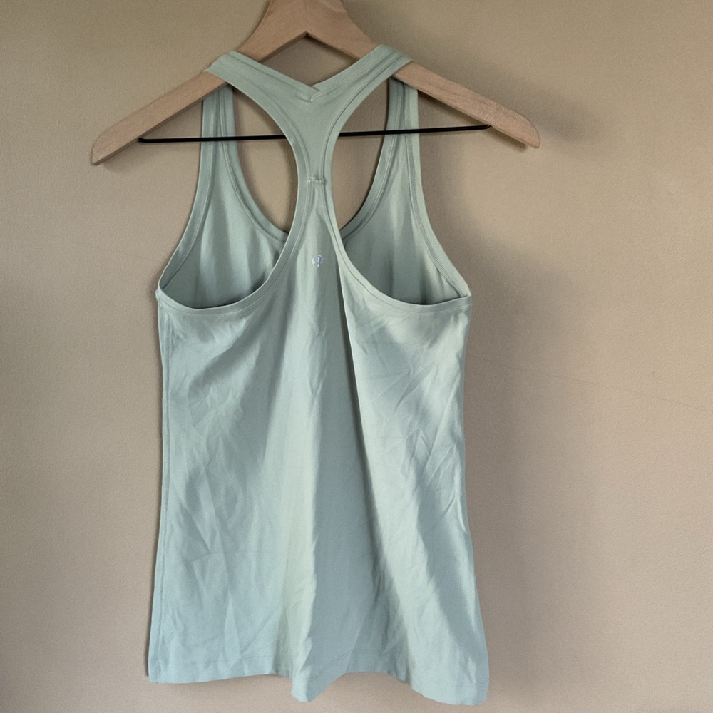 Lululemon Cool Racerback Tank Nulu In Silver Blue Size 8 - Picture 3 of 6